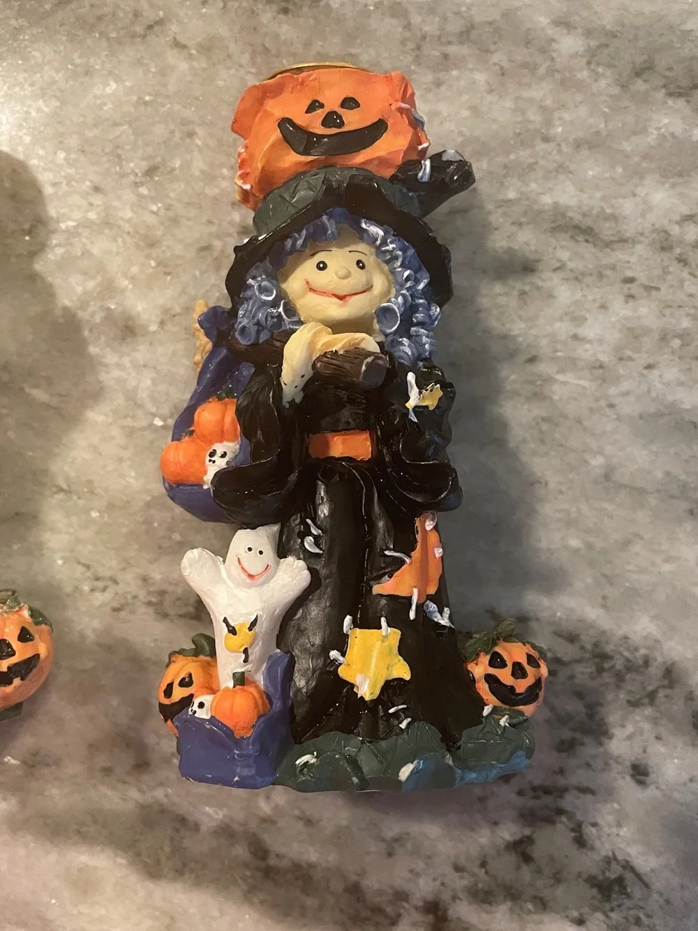 Halloween Witch Taper Candle Holders Set of 2